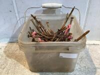 PAIL OF RUSTED NAILS