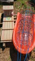Tomato cages and snow sleds