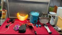 LIGHT FIXTURE, HANDHELD VACUUM, BELKIN SHELF HANGAR, PLASTIC &ldquo;MOON&rdquo; IKEA NIGHT LIGHT, COLLAPSIBLE WATER CAN, CIRCUIT TESTER
