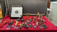 VARIETY OF ACTION FIGURES & WRESTLING ARENA