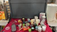 COLLECTION OF CANDLES - SOME ARE BATTERY