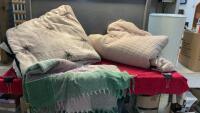 BEDDING - (2) COMFORTERS, COUCH THROW