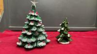 (2) VINTAGE CERAMIC CHRISTMAS TREES