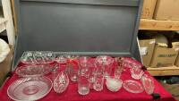 BOX OF ASSORTED CLEAR GLASSWARE