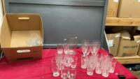 BOX W/ DRINKING GLASSES & PITCHER