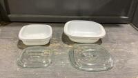 SET OF (2) CORNING WARE CASSEROLE DISHES 1.5 + 2.5 QT SIZE