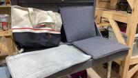 BOX W/INSULATED BAG, 2 CHAIR CUSHIONS, BATH MAT