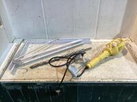 SHOP BOX W/ WORK LIGHT, DRILL BIT & SHELVING SUPPORTS