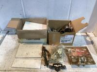 (2) BOXES OF TILES & DOOR KNOBS + DEAD BOLTS