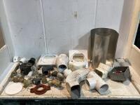 SHOP BOX OF DRAINAGE PIPE, ELETRICAL PARTS, PLUMBING PARTS & MISCELLANEOUS