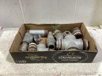 SHOP BOX OF MIXED PLUMBING METAL FITTINGS PARTS