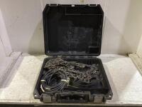 DEWALT TOOL BOX W/ CHAINS & MISCELLANEOUS