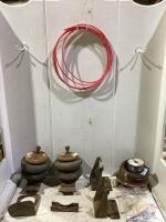 SHOP BOX W/ AIR SPRINGS, MIXED SPOOLS OF WIRES, AIR BRAKE TUBE & MISCELLANEOUS