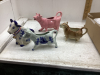 COW CREAMERS AND ONE BUTTER DISH - 4