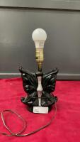 CERAMIC TABLE LAMP (BLACK BUTTERFLY) - NO SHADE