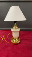SMALL TABLE LAMP W/ WHITE SHADE