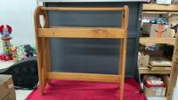 WOODEN QUILT RACK W/ (2) HEART DESIGNS