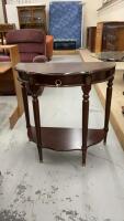 HALF MOON SIDE TABLE W/ SMALL DRAWER