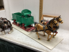 REPLICA MODEL HORSES AND SLEIGH WITH HISTORICAL PICTURE FROM 1924