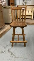 WOOD SWIVEL COUNTER HEIGHT CHAIR