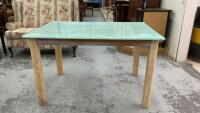 EPOXY TOPPED TABLE - TEAL