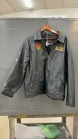 RAWLINGS LEATHER JACKET W/ CCA FINALS RODEO PATCH ON THE BACK