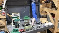 (2)BOXES-PROPANE LANTERNS, EMERGENCY RADIO, TANK TOP HEATER,