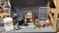 (2)BOXES - JEWELRY BOX, DISH RACK, CHRISTMAS DECOR, THERMOS, SMALL USB FAN