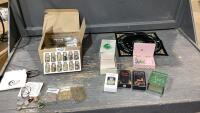 FLAT W/ HERBS, STONES, TAROT CARDS, CRYSTAL INFORMATION CARDS