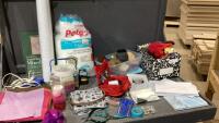 (3)BOXES - WOOL, FELT, FABRIC PIECES, MOLDABLE PLASTIC, BRASS WIRE