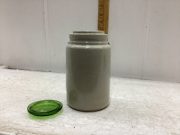 SMALL PICKLE CROCK WITH REPLACEMENT GLASS JEWEL LID