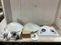 SHOP BOX W/ (2) LIGHT FIXTURES, CEILING LIGHTS & LIGHT COVER