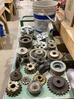 SHOP PAIL OF MIXED PULLEYS