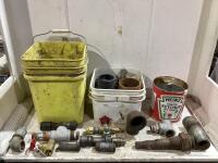 SHOP PAILS W/ MIXED FITTINGS & VALVES