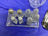 CRYSTAL PIECES - CREAM ,SUGAR , SALT AND PEPPERS, TOOTHPICK HOLDERS - 2