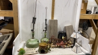 GAS LANTERNS, WAX BURNERS, FLOATING SHELVES ,MISC