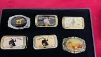 (6) VINTAGE BUCKLES - (5) ARE BRASS