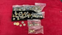 VARIETY OF FOREIGN CURRENCY AND A COUPLE OF TOKENS + 1983 USA HALF DOLLAR