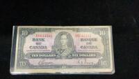 1937 CANADA $10 BILL