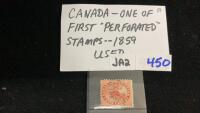 CANADA 1859 USED STAMP - ONE OF FIRST PERFORATED