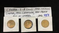 (3) CANADA DOLLAR COINS - 1992/1994/1995