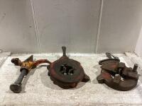 SHOP BOX W/ RIDGID PIPE REAMER & (2) RIDGID PIPE THREADER