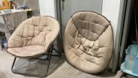 (2) FOLDING CUSHIONED PATIO CHAIRS