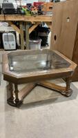SQUARE GLASS TOPPED COFFEE TABLE