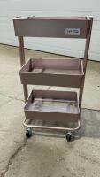ROSE GOLD 3-TIER METAL ROLLING CART