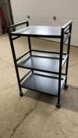 BLACK METAL ROLLING CART - 3 TIER