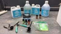 BOX W/RESIN COATING + CASTING + HARDENERS , TOOLS