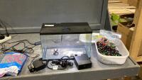 FISH TANK W/ PUMP, HEATER, LIGHTS, ROCKS