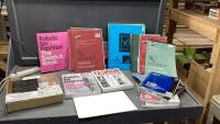 BOX W/SKETCH BOOKS, TRACING PAPER, MEMORY JOURNAL, FABRIC WATCH BOOK,
