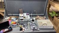 (2)FLATS OF COSTUME JEWELRY, HAIR BANDS, KEYCHAINS,